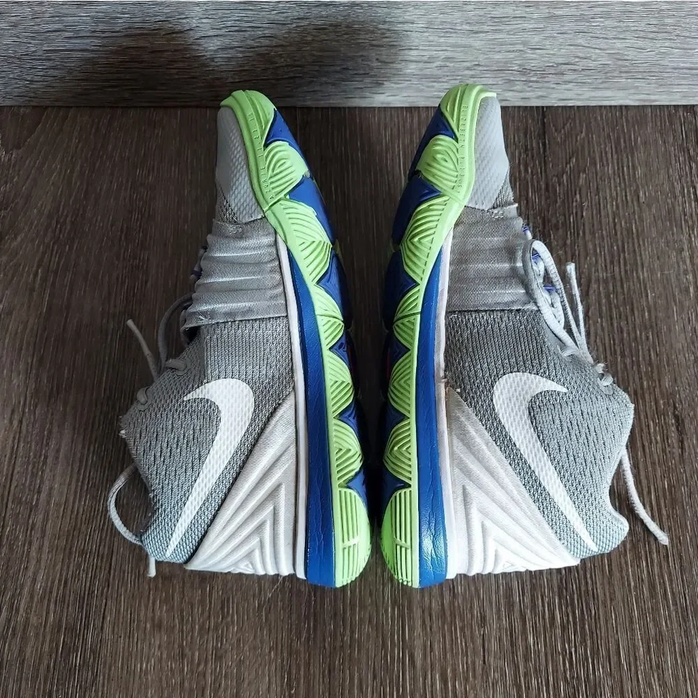 Nike Kyrie 5 PS Irving Wolf Grey Lime Kid Shoes Sneakers Size 2Y